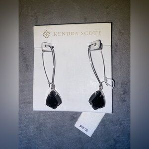 Kendra Scott x Target Silver Earrings with Onxy Stone $55